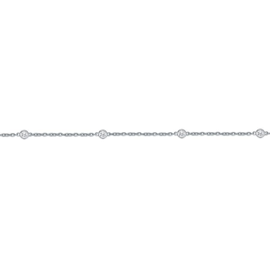 【並行輸入品】Lavari Jewelers レディース 1カラット 人工栽培ダイヤモンド ヤード別ネックレス 925スターリングシルバー 長さの画像