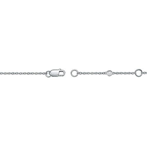 【並行輸入品】Lavari Jewelers レディース 1カラット 人工栽培ダイヤモンド ヤード別ネックレス 925スターリングシルバー 長さの画像