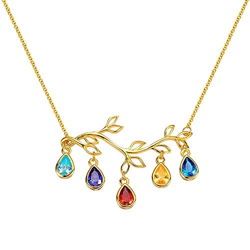【並行輸入品】MOTIEL Personalised Custom Family Tree Branch Cubic Zircornia Neの画像