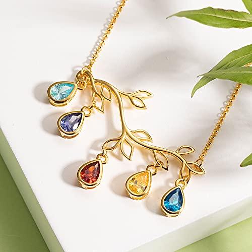 【並行輸入品】MOTIEL Personalised Custom Family Tree Branch Cubic Zircornia Neの画像