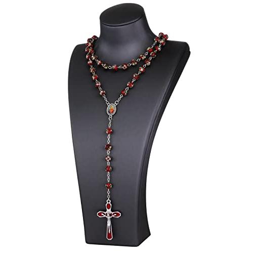 【並行輸入品】diyalo 七宝 数珠 ロザリオネックレス カトリック INRI 十字架 聖母エルサレムメダル， 七宝焼き， 七宝焼き diya