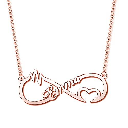 【並行輸入品】Ayafee Name Necklace Personalized 10K 14K 18K Gold Infinity Custの画像