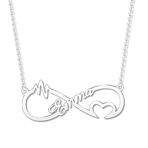 【並行輸入品】Ayafee Name Necklace Personalized 10K 14K 18K Gold Infinity Custの画像