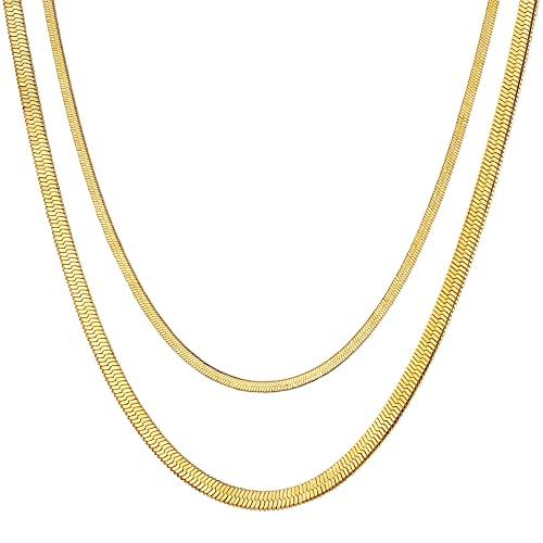 【並行輸入品】FOCALOOK Link Layered Necklaces Gold Layering Snake Chain Choker_1