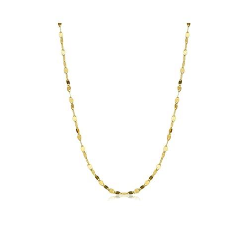 【並行輸入品】10K ソリッドゴールド ミラーチェーンネックレス 1.8mm 上品 イエローゴールド イタリアンミラーリンクチェーンネックレスの画像