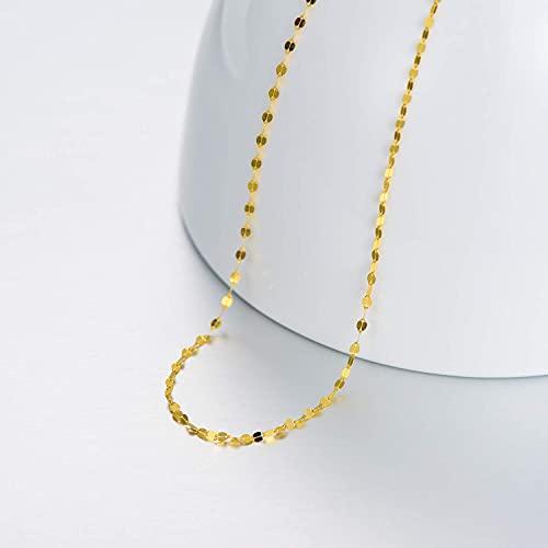 【並行輸入品】10K ソリッドゴールド ミラーチェーンネックレス 1.8mm 上品 イエローゴールド イタリアンミラーリンクチェーンネックレスの画像