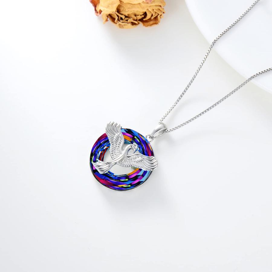 【並行輸入品】TOUPOP フェニックスネックレス スターリングシルバー 火山カラー サークル クリスタル フェニックスネックレス ジュエリー_9