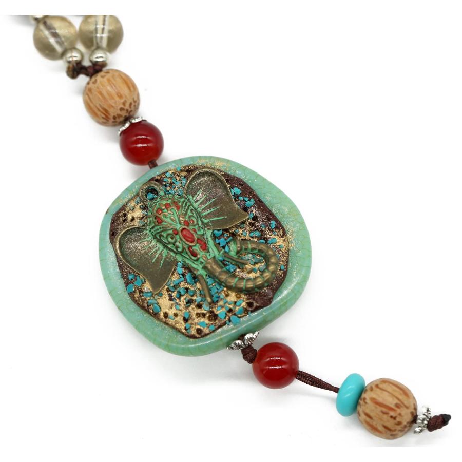 並行輸入品】HENGYID ヴィンテージ ロング ハンドメイド ターコイズ