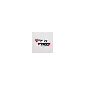 【並行輸入品】レッド 3D ターボ ロゴ 車 SUV ボディ フェンダー エンブレム バッジ メタル ステッカー デカール レッド 2個 2Pcの画像