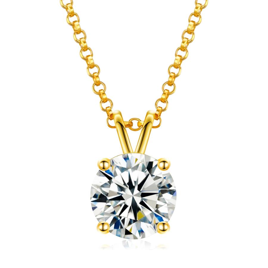 【並行輸入品】モアッサナイトダイヤモンドネックレス レディース 0.1CT 12.0CT 18K ホワイトゴールドメッキ S925 Dカラー V_2