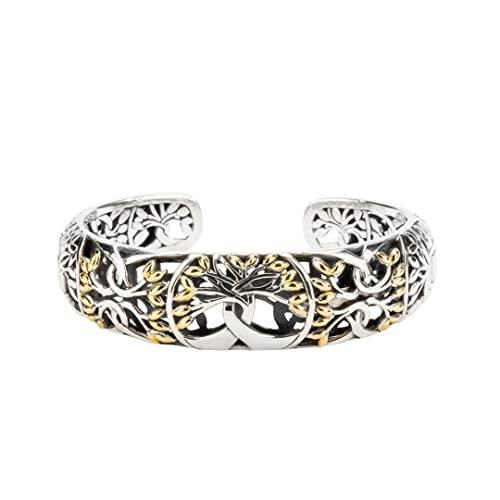【並行輸入品】Keith Jack Jewelry ケルトの生命の樹カフブレスレット, 金属, キュービックジルコニア Keith Jack Jの画像