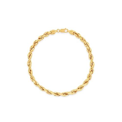 【並行輸入品】Olive & Chain 14k Solid Gold Rope Chain Bracelet for Men/Women,の画像