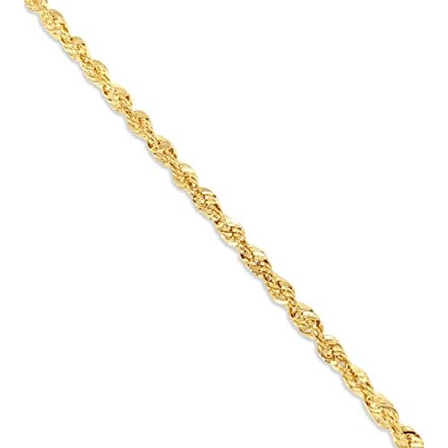 【並行輸入品】Olive & Chain 14k Solid Gold Rope Chain Bracelet for Men/Women,の画像