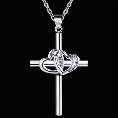 【並行輸入品】Littlepa Silver Cross Necklace for Women Men Teen Girls Gifts fo_5