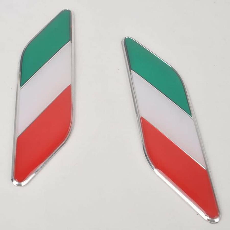 【並行輸入品】Pair Set Italy Italian Flag Emblem Car Styling 3D Aluminum Badgeの画像
