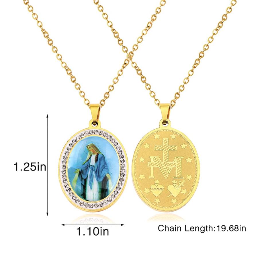 【並行輸入品】YWLIロザリオカトリックジュエリー レディース ロザリオビーズ カトリック教徒 十代の女の子への堅信ギフト 十字架ロザリオネックの画像