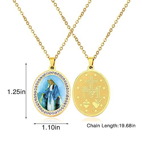 【並行輸入品】YWLIロザリオカトリックジュエリー レディース ロザリオビーズ カトリック教徒 十代の女の子への堅信ギフト 十字架ロザリオネックの画像