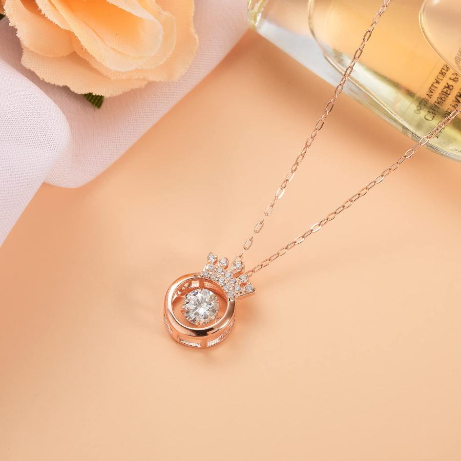 【並行輸入品】モアッサナイトペンダントネックレス 1/2カラット レディースダイヤモンドネックレス 925スターリングシルバーネックレス ネックの画像