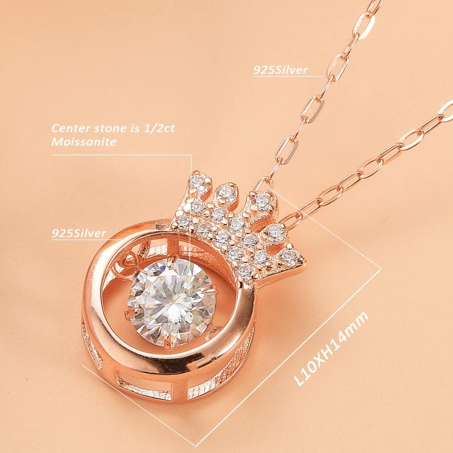 【並行輸入品】モアッサナイトペンダントネックレス 1/2カラット レディースダイヤモンドネックレス 925スターリングシルバーネックレス ネックの画像