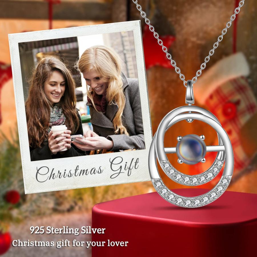 【並行輸入品】Sister Gifts from Sister スターリングシルバー ダブルサークル 誕生石ネックレス 「Always my s_6