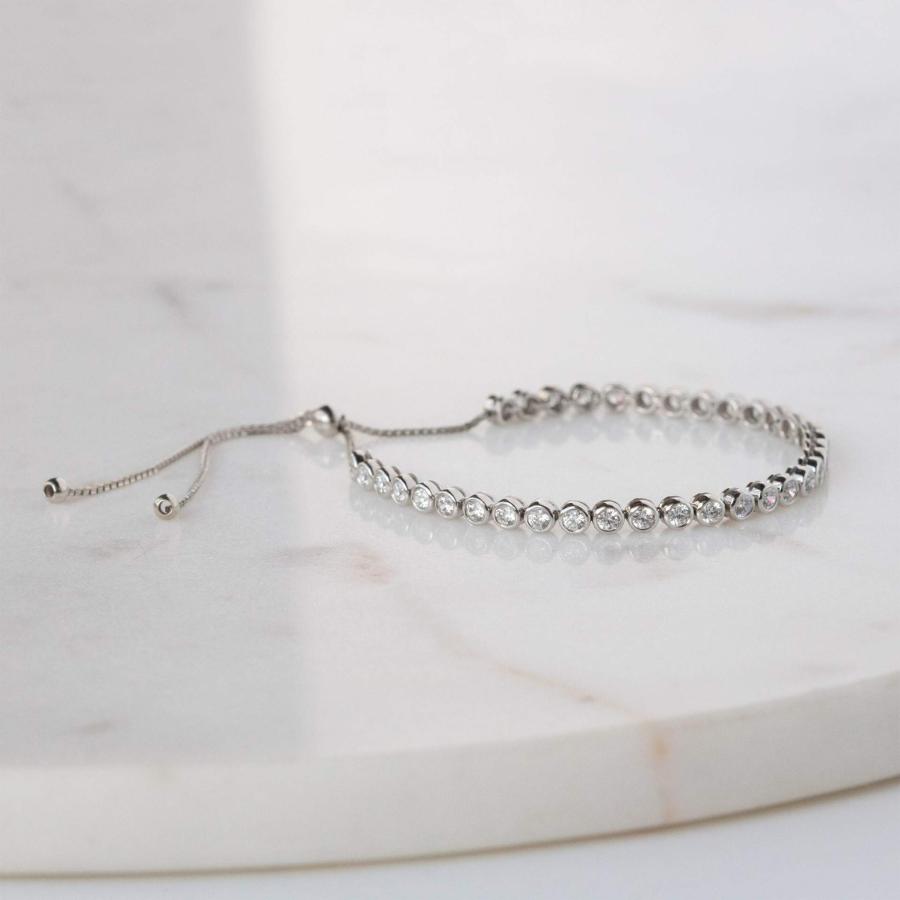 【並行輸入品】ERAA JEWEL Round Colorless Diamond Moissanite Bracelet Women, Weの画像