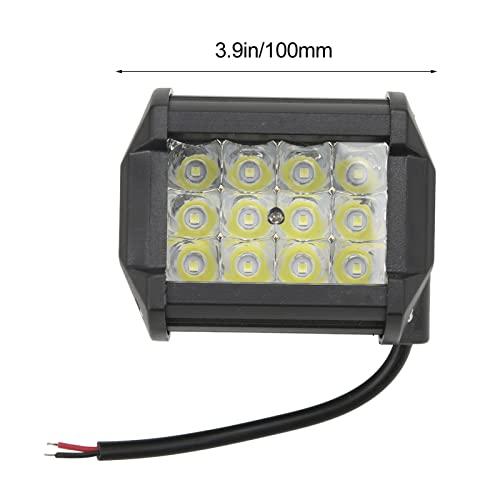 【並行輸入品】LEDライトバー 4インチ 36W 12LED 作業灯 ポッドライト 正方形 フラッドワークライト 6000K オフロードライト_4