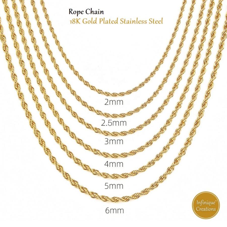 【並行輸入品】INFINIQUE CREATIONS 18K Gold Plated Stainless Steel Rope Chain Bの画像