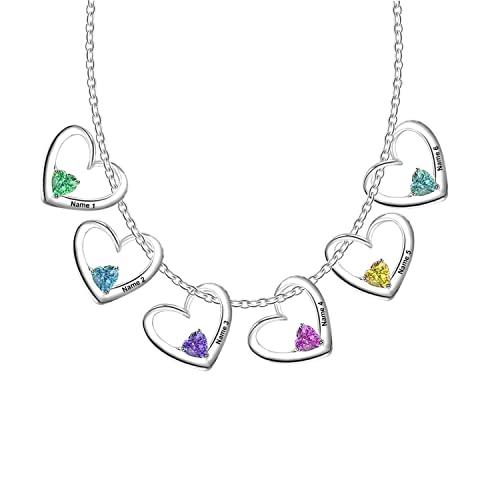 【並行輸入品】6 Names Personalized Necklace Genealogy Birthstone Women's Neckl_1
