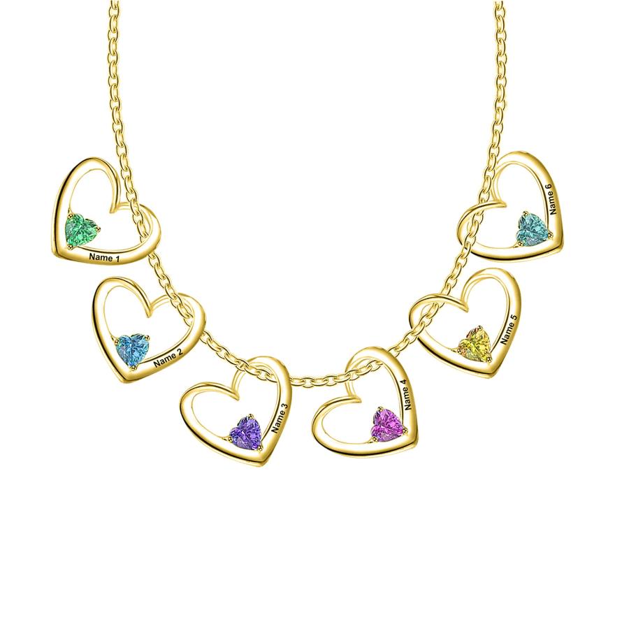 【並行輸入品】6 Names Personalized Necklace Genealogy Birthstone Women's Neckl_3
