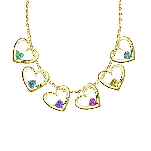 【並行輸入品】6 Names Personalized Necklace Genealogy Birthstone Women's Neckl_4