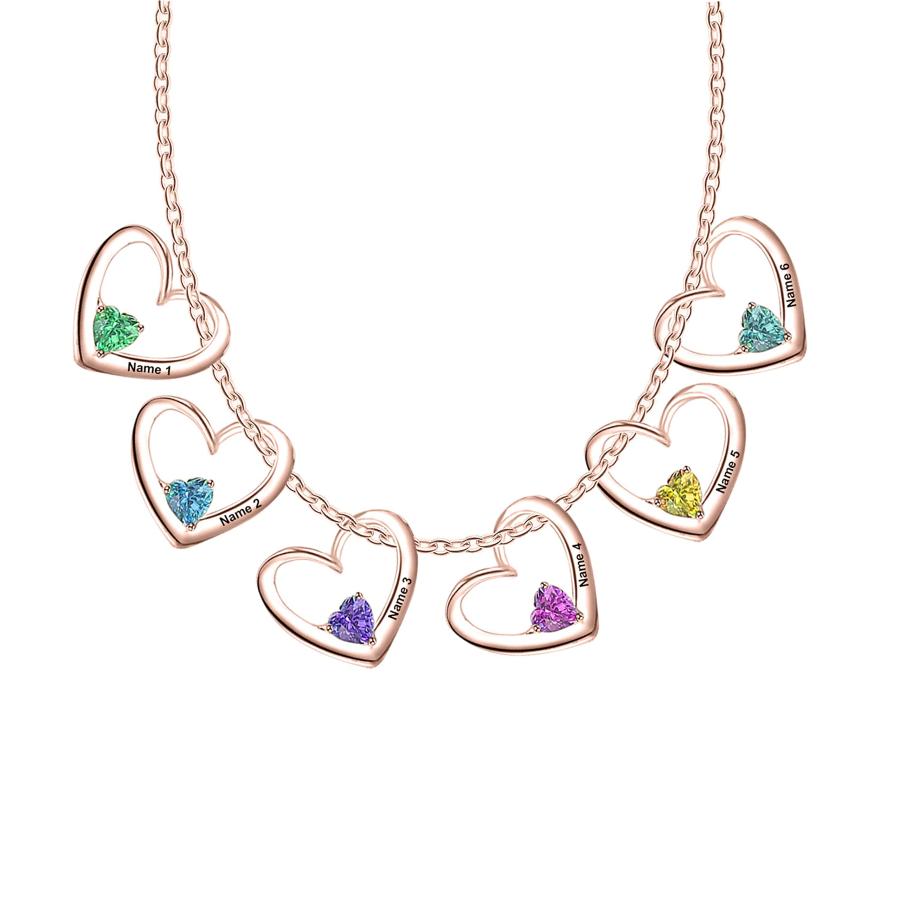 【並行輸入品】6 Names Personalized Necklace Genealogy Birthstone Women's Neckl_6