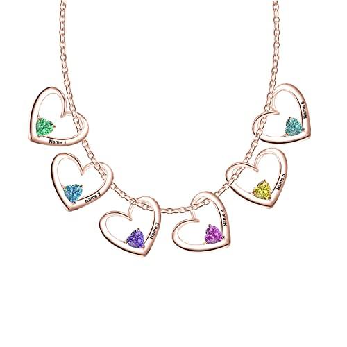 【並行輸入品】6 Names Personalized Necklace Genealogy Birthstone Women's Neckl_7
