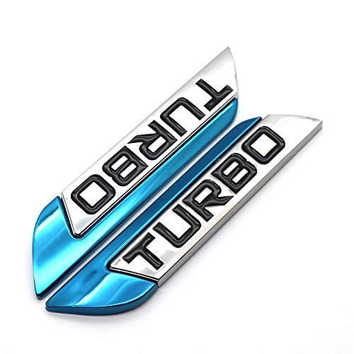 【並行輸入品】2Pcs Red 3D Turbo Logo Car Auto SUV Body Fender Emblem Badge Metの画像