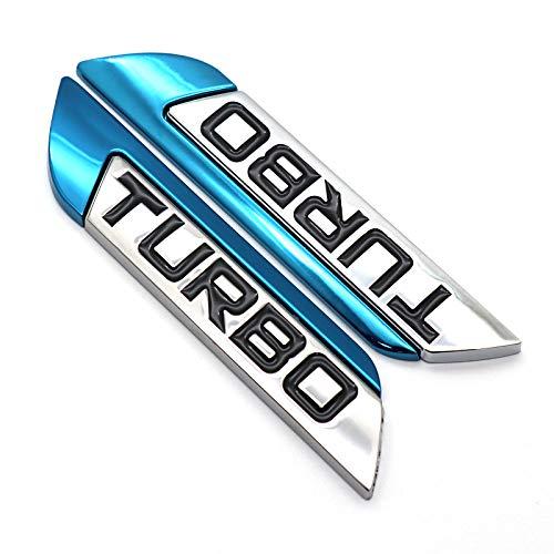【並行輸入品】2Pcs Red 3D Turbo Logo Car Auto SUV Body Fender Emblem Badge Metの画像