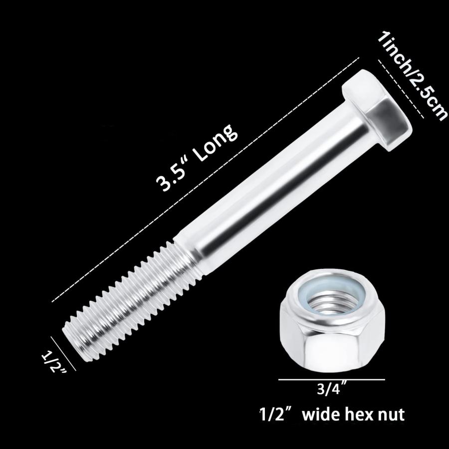 ロータリーカッター対応 ミルグレード 5 SAE J429 1/2インチ x 3 1/2インチ ナイロックナット付き 【Isometric】 並行輸入品