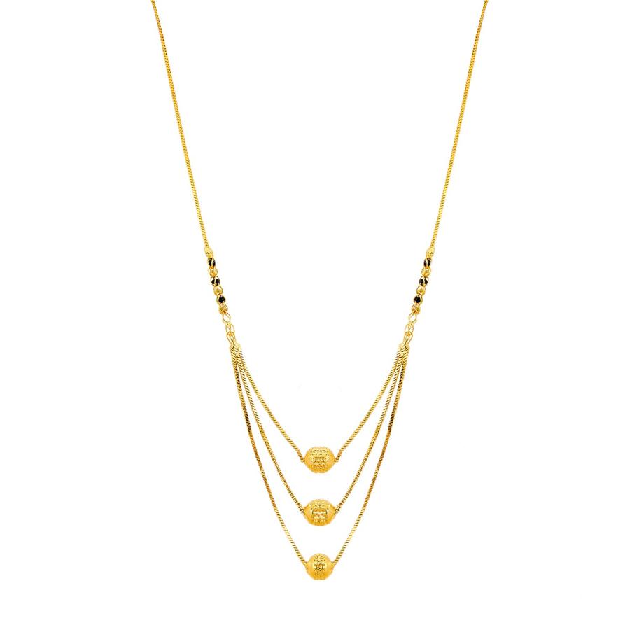 【並行輸入品】Zeneme Jewellery 金メッキ 4つのマンガルスートラ タンマニヤ ナラプサルネックレスペンダント ブラックビーズ ゴ_5