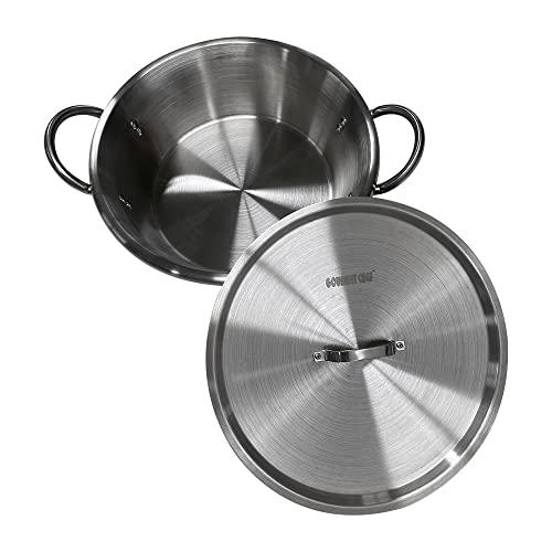 【並行輸入品】MH GLOBAL Cazo with Lid para Carnitas 16\" x 5\" Stainless Steel Wの画像