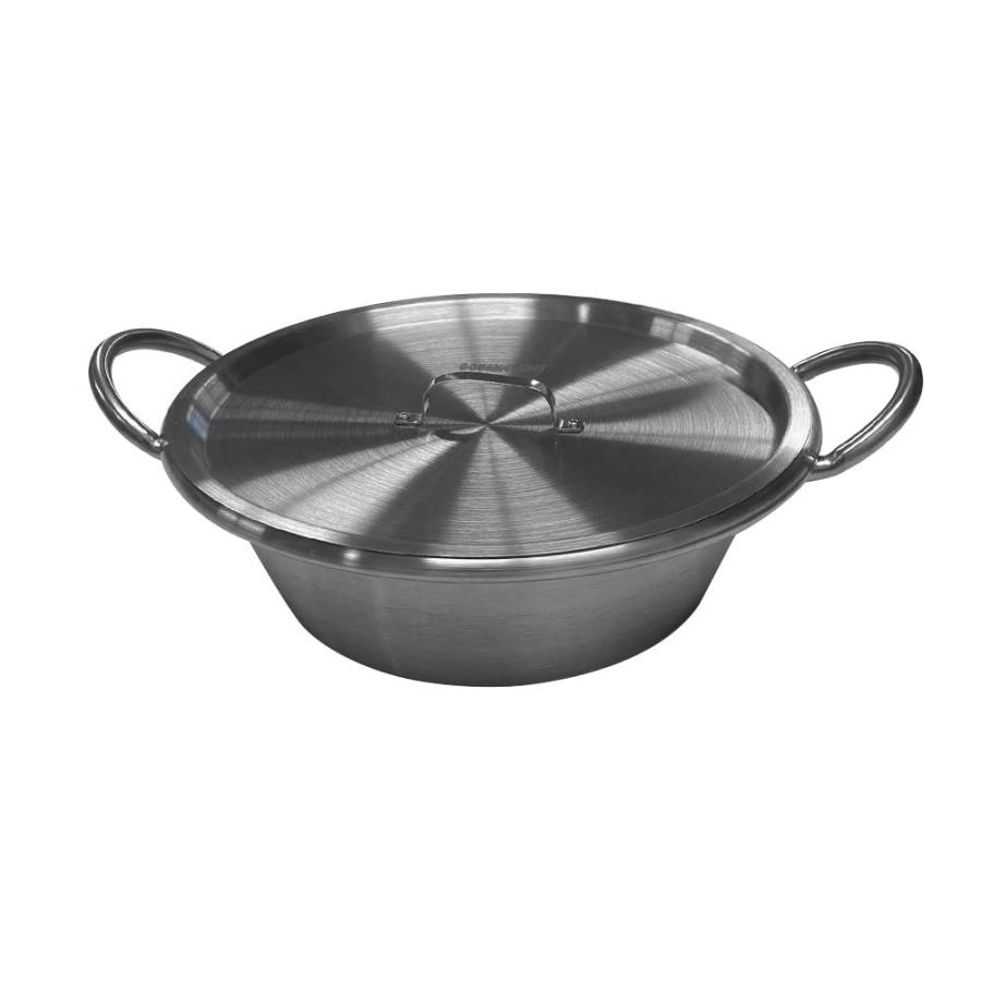 【並行輸入品】MH GLOBAL Cazo with Lid para Carnitas 16\" x 5\" Stainless Steel Wの画像