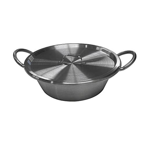 【並行輸入品】MH GLOBAL Cazo with Lid para Carnitas 16\" x 5\" Stainless Steel Wの画像