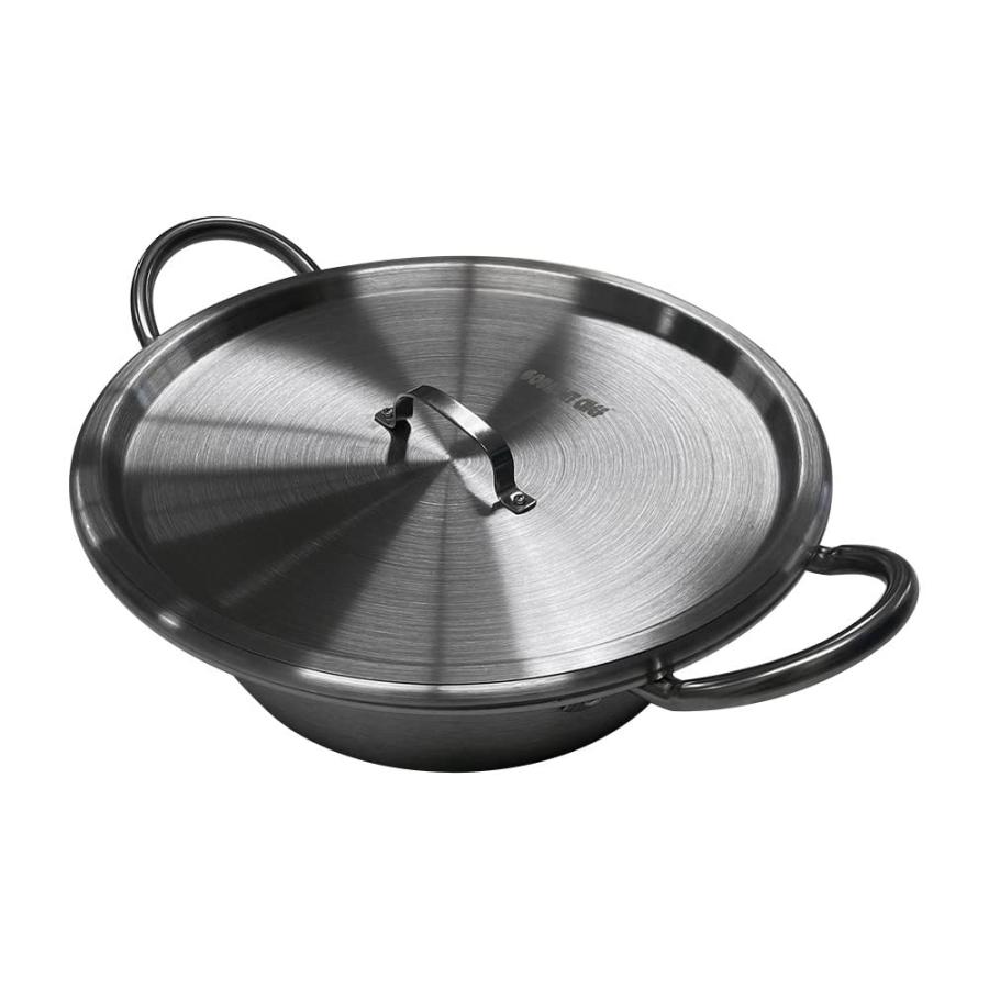 【並行輸入品】MH GLOBAL Cazo with Lid para Carnitas 16\" x 5\" Stainless Steel Wの画像