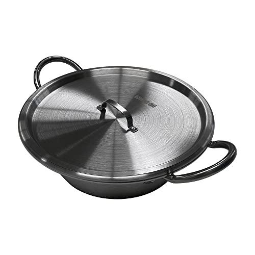 【並行輸入品】MH GLOBAL Cazo with Lid para Carnitas 16\" x 5\" Stainless Steel Wの画像
