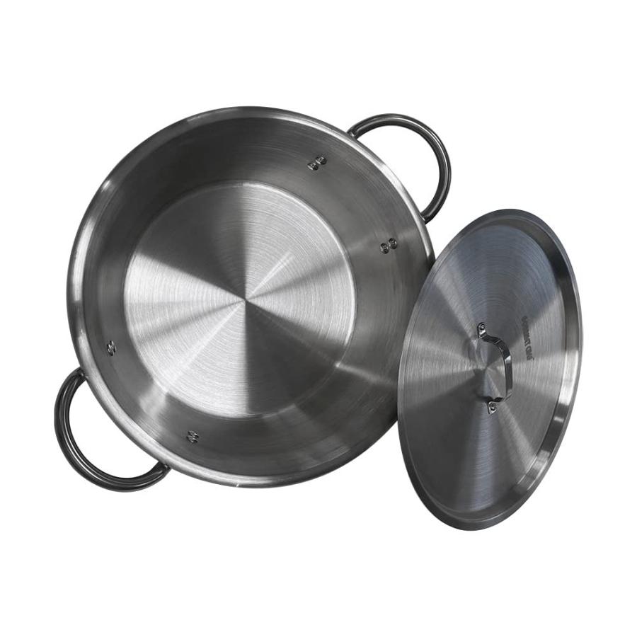 【並行輸入品】MH GLOBAL Cazo with Lid para Carnitas 16\" x 5\" Stainless Steel Wの画像