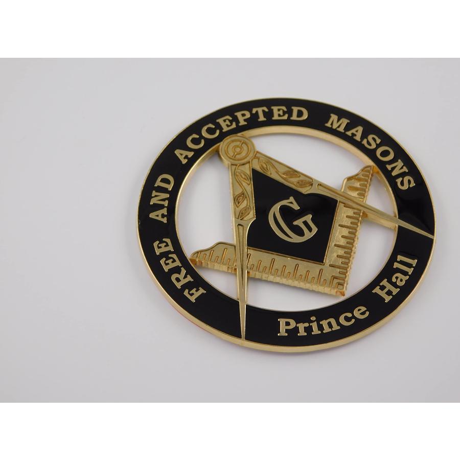 【並行輸入品】Free and Accepted Masons Prince Hall Black Masonic Emblem 3\" Metの画像