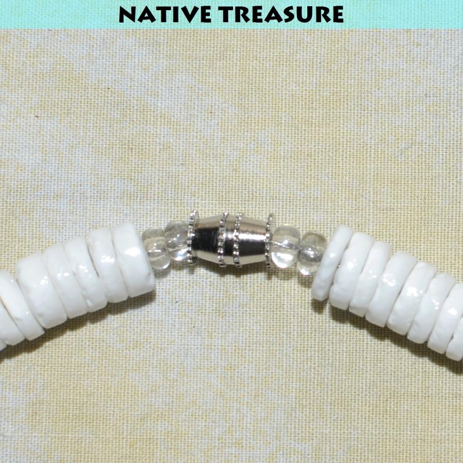 【並行輸入品】Native Treasure 16インチ メンズ/レディース ホワイトクラムハイシェプカシェルネックレス ブルーキャットアイ ブ_6