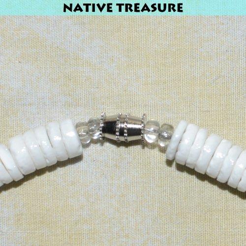 【並行輸入品】Native Treasure 16インチ メンズ/レディース ホワイトクラムハイシェプカシェルネックレス ブルーキャットアイ ブ_7