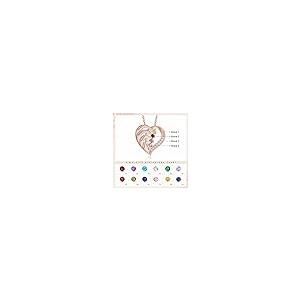 【並行輸入品】Jeweidea Personalized Heart Necklace with 2 4 Simulated Birthsto_5