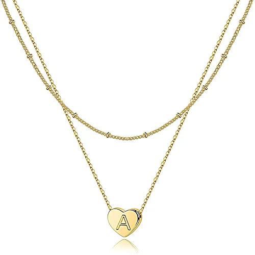 【並行輸入品】10K/14K/18Kゴールドイニシャルネックレス レディース ガールズ ソリッドゴールドレイヤードレターペンダントチェーンネックの画像