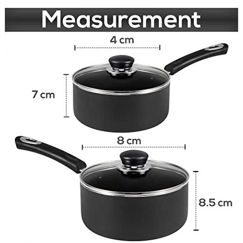 【並行輸入品】Utopia Kitchen ノンスティックソースパンセット   1クォートと2クォートソースパンセット 蓋付き   多目的ポット_4