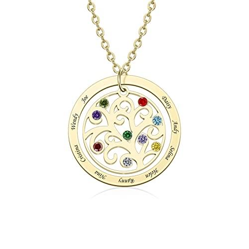 【並行輸入品】生命の樹ネックレス ファミリーツリー 誕生石ネックレス 名前入りネックレス 祖母ネックレス 1~11の人工誕生石ネックレス 女性用_7