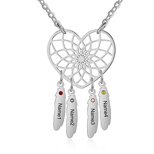 【並行輸入品】Joyforisa Personalized Necklace Simulated Birthstone Dream Catch